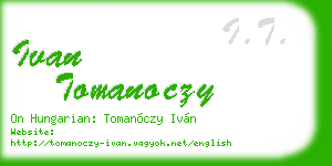ivan tomanoczy business card
